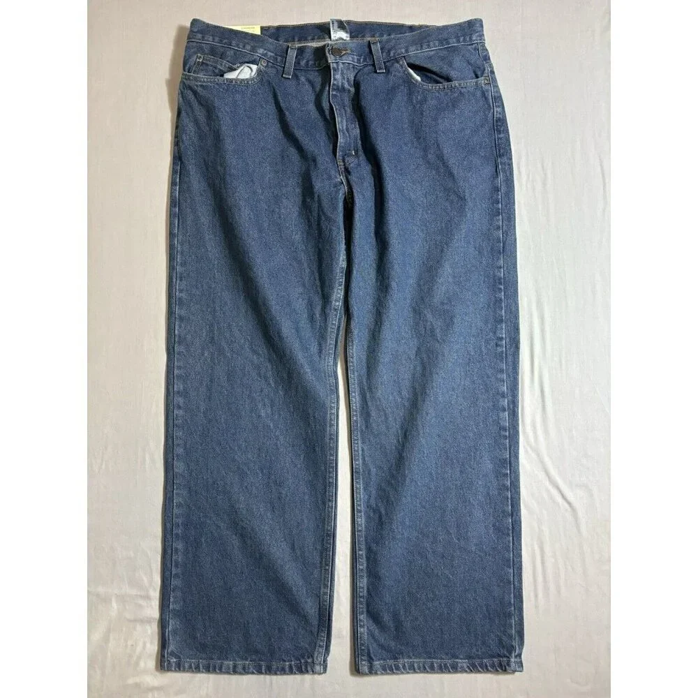 NEW NWT 40X30 Faded Glory Blue Light Stonewash Relaxed Fit Straight Denim Jeans